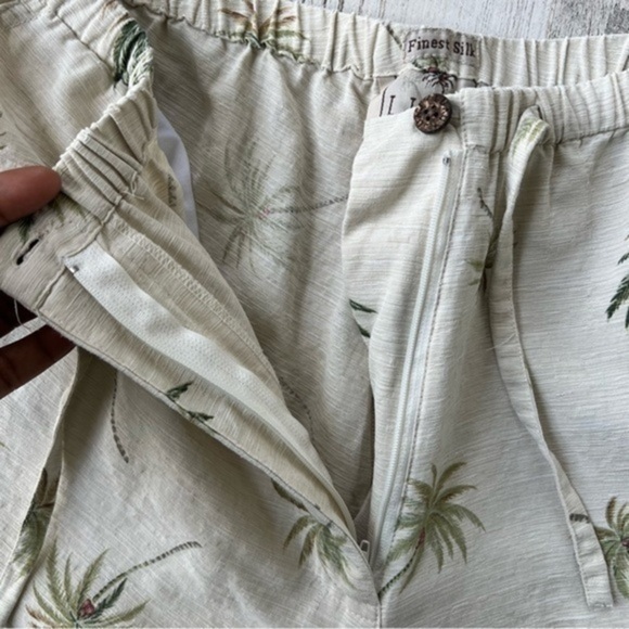Laua Silk Pants Size Large Tropical Vacation Palm Prints‎ - Picture 7 of 16